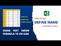 How to Use Define Name in Excel Create from Selection in Excel