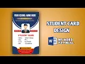 Student id card Design in MS Word Student id card Design Easy Tutorial Microsoft Word