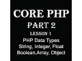 php tutorial core PHP in hindi Part 2 DataTypes String Integer Float Boolean Array Object NULL