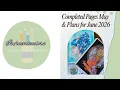 Completed adult colouring pages May 2026 and plans for June 2026