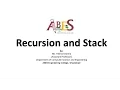 Recursion and Stack by Ms Heena Khanna Data Structures