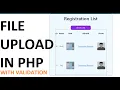 PHP File Upload With Validation PHP CRUD Operation with MySQL