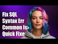 Fixing SQL Syntax Errors in JDBC Common Issues and Solutions