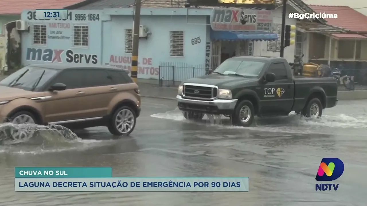Municípios da Região de Laguna foram os mais afetados pela forte chuva desta quarta-feira