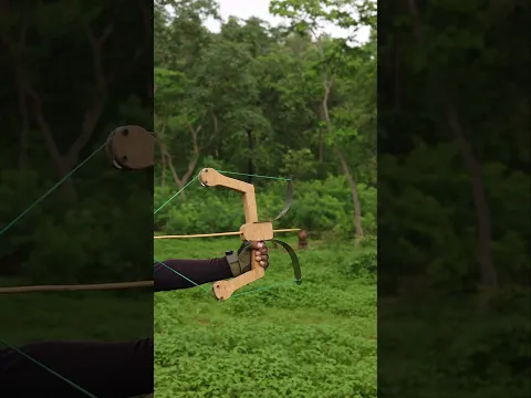 Saw Bow And Arrow Slingshot #diy #craft #youtubeshorts #wood #bamboo