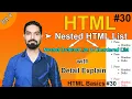 Nested HTML List Nested Ordered Nested Unordered List in Detail with Practical Example