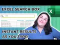 Excel Dynamic Search Box Tutorial Find Anything Multi-Column Search