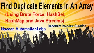 Find Duplicate Elements in An Array Important Java Interview Questions