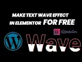How to make Wave effect in elementor Elementor tips and tricks WP MISTRY