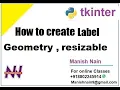 tkinter tutorial in hindi How to Create label in tkinter Hindi Manish Nain