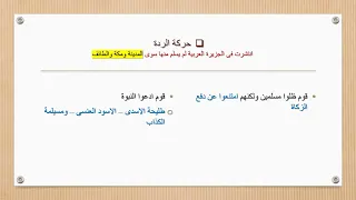 تاريخ تانية ثانوى درس الدولة الاسلامية عقب وفاة النبى 