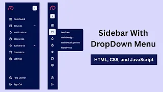 Build a Fully Responsive Sidebar with Dropdown Menu - HTML CSS and JavaScript Free Source Code