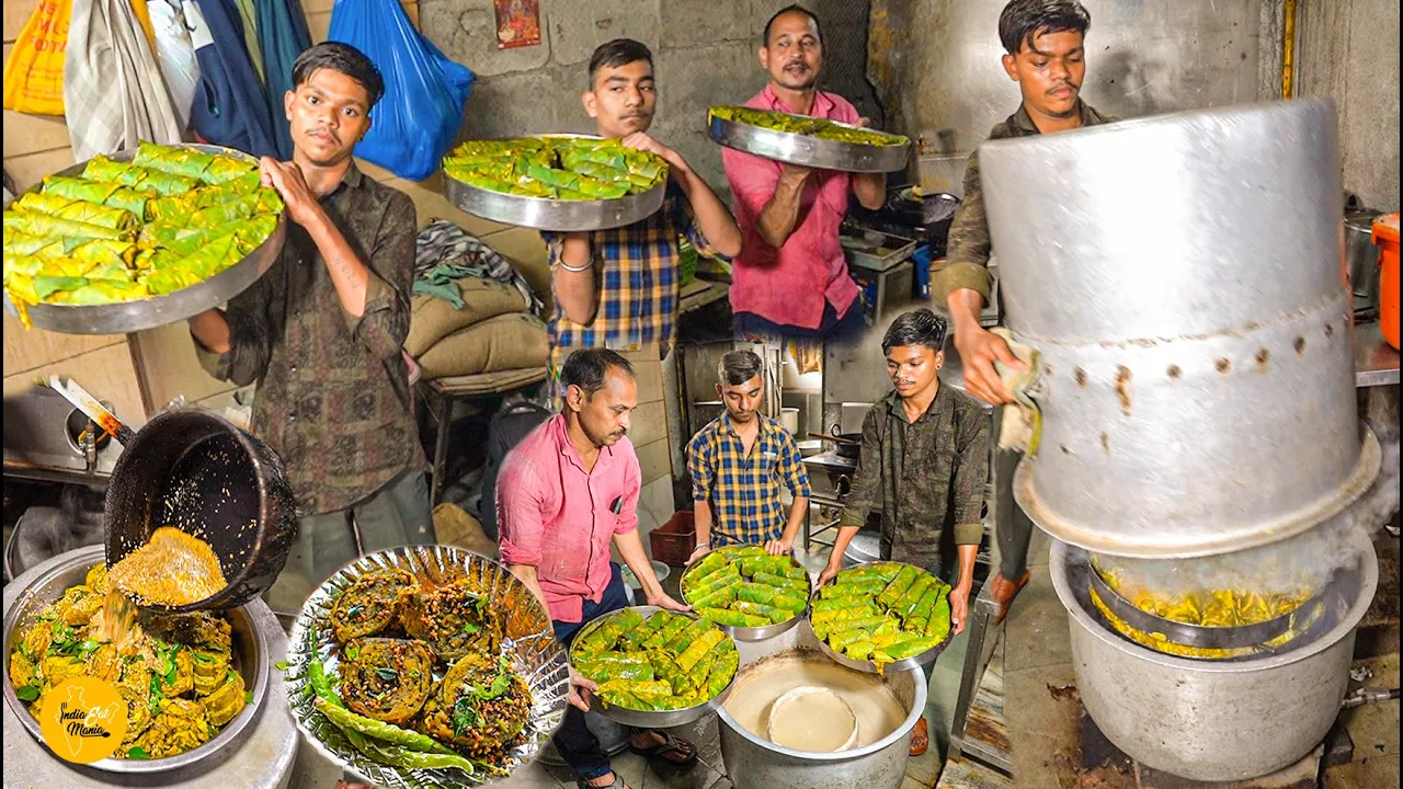 Biggest Gujarati Patra Mega Factory Daily 10000 Patra Bulk Making Rs. 60/- Only l Surat Street Food