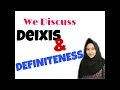 Deixis Deictic and Definiteness Semantic Role English Teaching