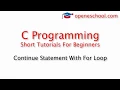 C Programming Basics - Continue Statement With For Loop