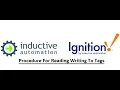 Reading Writing Tags In IGNITION SCADA Tag Write Script In IGNITION Read Write Tags by Script