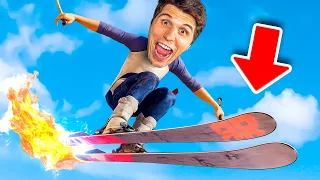 Was passiert, wenn man RAKETEN an Ski befestigt?