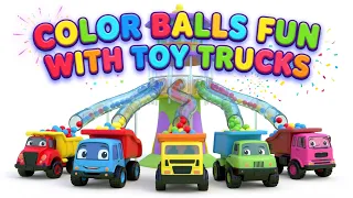 Color Balls Fun with Toy Trucks