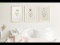 Minimalist Botanical Wall Art Black and White Line Art Printable Set