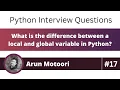 What is the difference between a local global variable in Python Python Interview Question