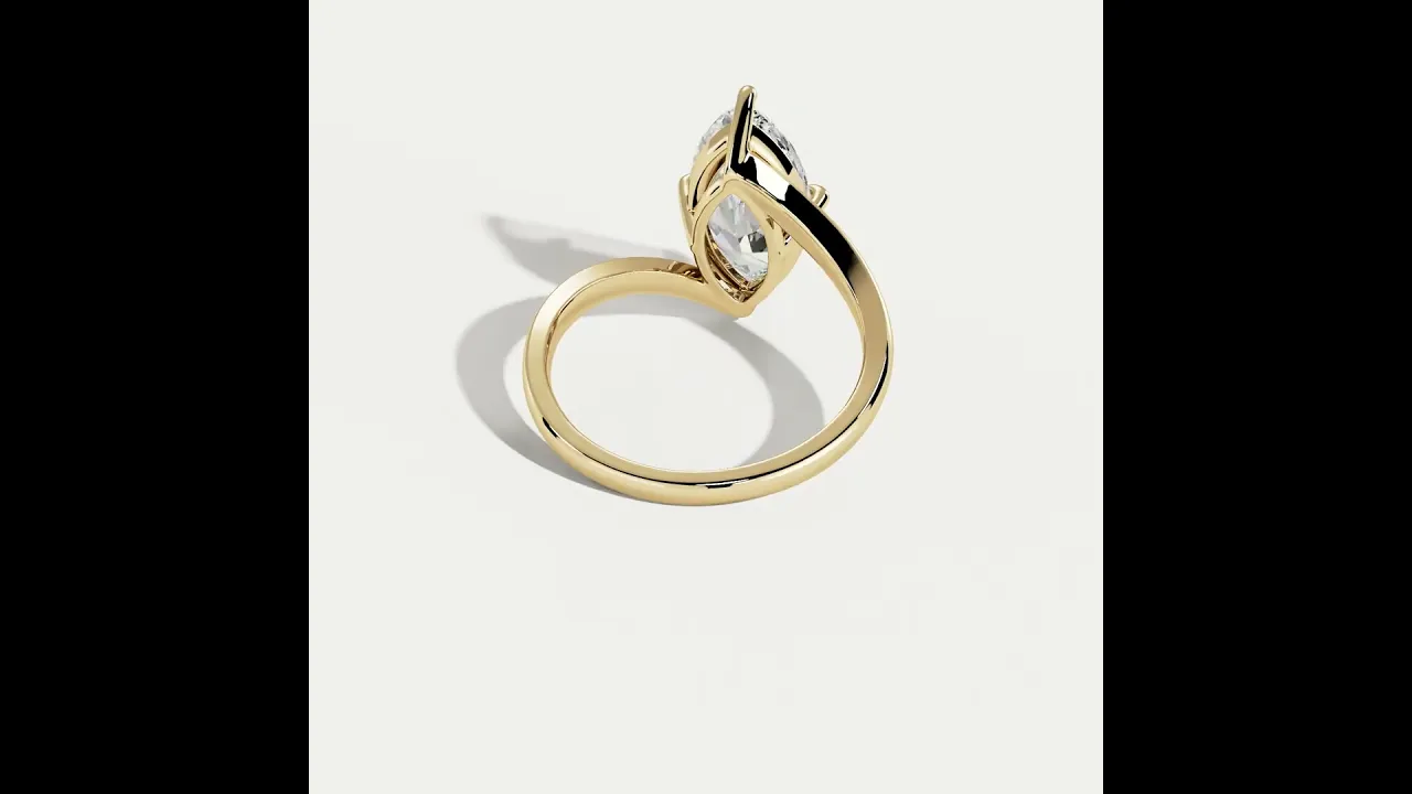 Élodie丨Marquise Solitaire Lab Diamond Twisted Band Engagement Ring
