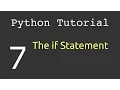The if Statement if elif else Python Tutorial