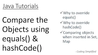 Java - Compare the Objects using equals hashCode