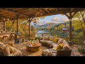 Download Lagu Warm Morning Autumn Retreat Lakeside Ambience 🍁 Smooth Jazz Music and Crackling Fireplace for Relax