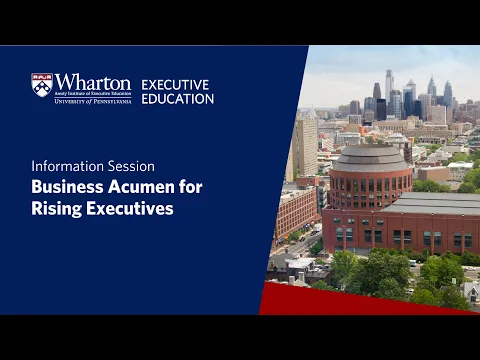 Information session on Wharton Executive Education’s Business Acumen for Executives program