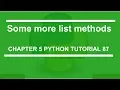 Some more list methods Python tutorial 87