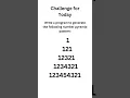 Day 2 Challenge Number Pyramid Pattern