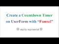 Excel VBA - Create a Timer on a UserForm with Funnel