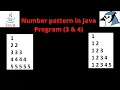 Number Pattern - 3 4 Program Logic in Java by Piyush Sir