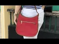 Coach Emery Genuine glovetanned pebbled leather crossbody Red apple multi colored