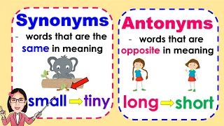 Synonyms and Antonyms - meaning and examples Lesson with quiz