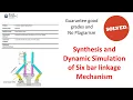 Synthesis and Dynamic Simulation of a six bar linkage Brunel assignment Abdul Manan Khan