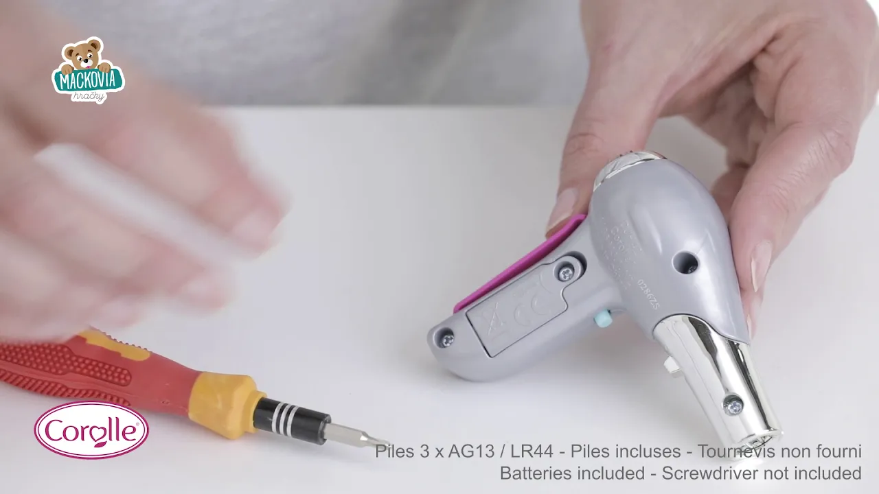 Doplnky pre bábiky - Sušička na vlasy so sponami Blow Dry Ma Corolle - 4