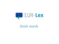 Using the EUR-Lex Quick Search 2019