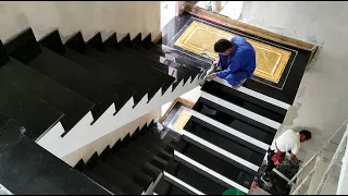 Transform The Staircase Into Luxurious Focal Point - Professional & Precise Granite Install Process