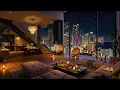 Peaceful Rainy Night in Miami ⛈ Luxury Apartment with Elegant Jazz Saxophone & Rain Sounds for Sleep