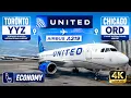 Toronto to Chicago United Airlines A319 Full Flight Report in Economy Airport Walking Tour 4K
