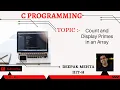 Count and Display Primes in an Array
