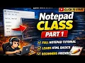 Notepad Tutorial Part 01 Notepad Kya Hai File Menu Full Explanation in Hindi Computer Course