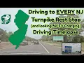 Driving to Every New Jersey Turnpike Rest Stop and finding EV Charging - NJ TP Driving Timelapse