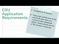 CSU Application Basic Info