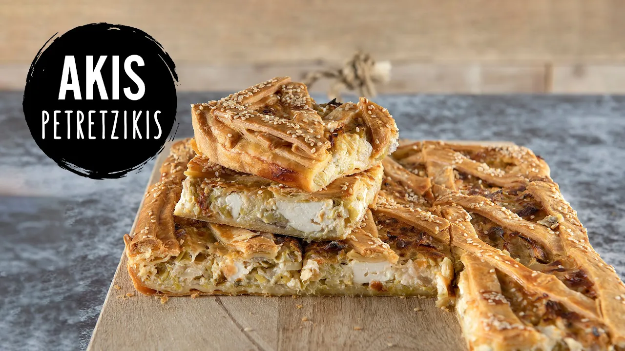 Greek Leek and Cheese Pie with Shortcrust Pastry   Akis Petretzikis