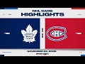 NHL Highlights | Maple Leafs vs. Canadiens - November 22, 2025