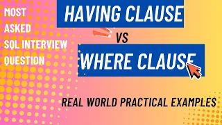 WHERE vs HAVING in SQL Explained with Examples SQL Tutorial for Beginners Data Analysts