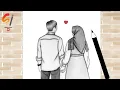 Muslim Couple Drawing - How to draw a cute couple How to draw muslim Couple drawing easy drawing