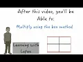 Box method multiplication